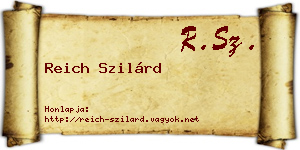 Reich Szilárd névjegykártya